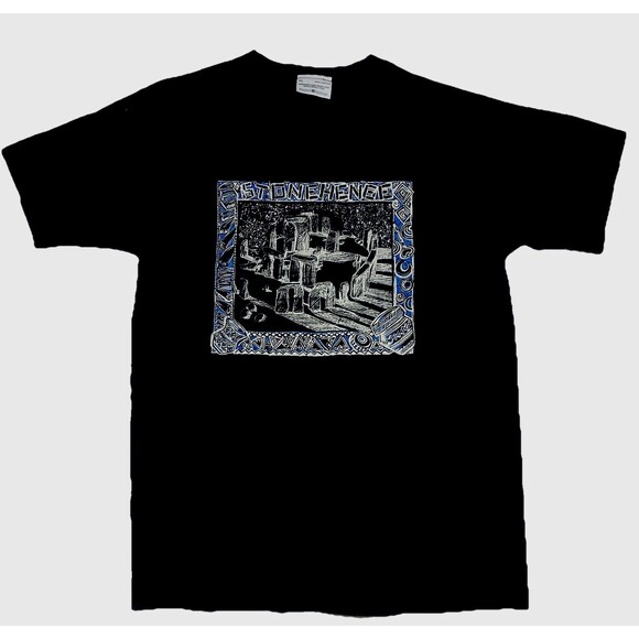 Other - Stonehenge English T-Shirt Black Blue Graphic Tee XL Archaeology Collectible EUC